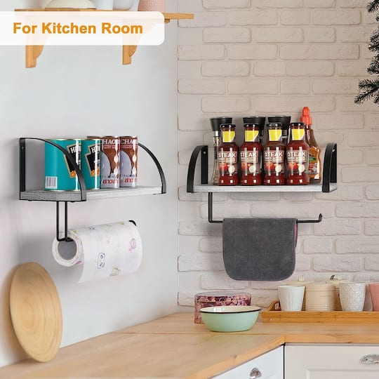 NEX™ 15" Wall Mounted Paper Towel Holder with Wood Shelf